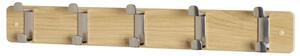 Fillmore Metal Wall Hung Coat Rack With 5 Hook In Oak