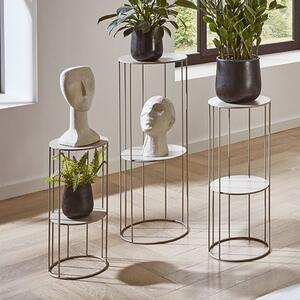 Evanston Metal Set Of 3 Planter In Grey