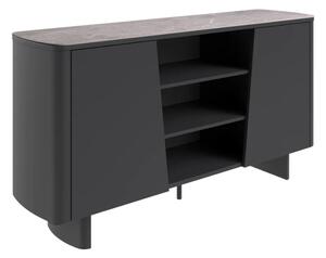 Castle Light Grey Ceramic Top Sideboard With Grey Wooden Base