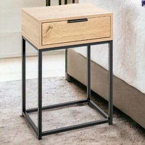 Kodiak Samll Wooden Bedside Cabinet With 1 Drawer In Oak