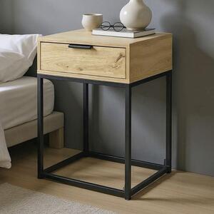Kodiak Large Wooden Bedside Cabinet With 1 Drawer In Oak