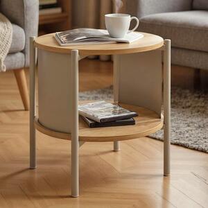 Magnolia Wooden Side Table With 1 Shelf In Oak Grey