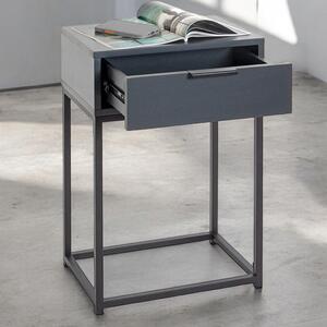 Kodiak Small Wooden Bedside Cabinet With 1 Drawer In Anthracite