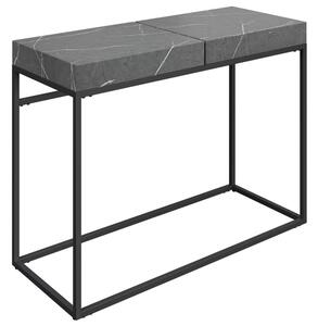 Delmar Wooden Console Table In Grey Marble Effect