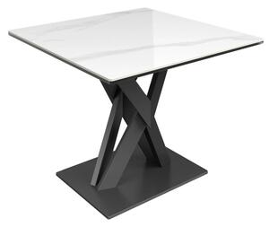 Kenosha Ceramic Glass Side Table In White Gloss