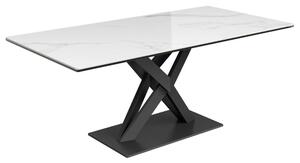 Kenosha Ceramic Glass Coffee Table In White Gloss