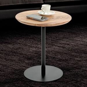 Ozark Wooden Round End Table In Oak Black