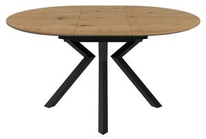 Loreto Wooden Round Extending Dining Table In Natural Oak Effect
