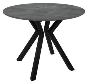 Loreto Wooden Round Dining Table In Grey Marble Effect