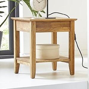 Maricopa Wooden End Table With Undershelf In Oak