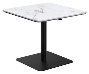 Loreto Wooden Square Bistro Bar Table In White Marble Effect