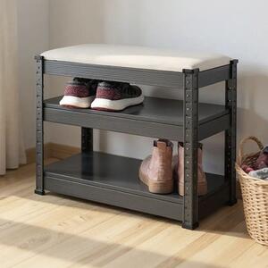 Oraibi Metal Shoe Rack In Anthracite And Grey