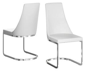 Miami White Faux Leather Dining Chairs In Pair