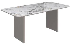 Malone Grey Gloss Dining Table With White Ceramic Top
