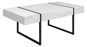 Montauk Wooden Coffee Table In White Marble Effect