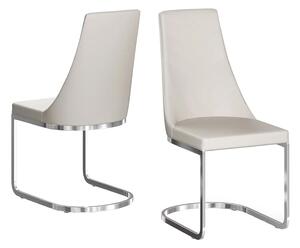 Miami Cream Faux Leather Dining Chairs In Pair