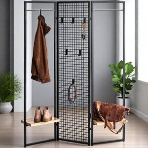Prescott Metal Coat Stand In Reggio Oak And Black