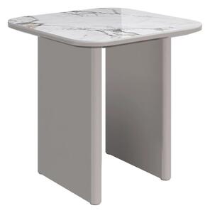 Malone Grey Gloss Side Table With White Ceramic Top