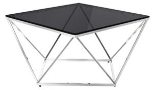 Pittsburgh Smoked Glass Coffee Table With Stainless Steel Frame