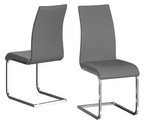 Paoli Grey Faux Leather Dining Chairs In Pair