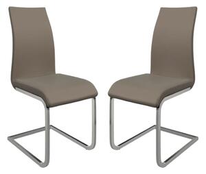 Paoli Taupe Faux Leather Dining Chairs In Pair