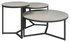 Rome Ceramic Nesting Coffee Tables In Grey
