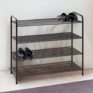 Bemidji Metal Shoe Rack With 4 Shelves In Black