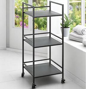 Armada Metal Shelving Unit With Wheels In Black