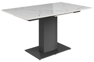 Pevely Sintered Stone Ceramic Extending Dining Table In Gloss White