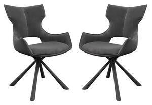 Tirana Grey Velvet Dining Chairs In Pair