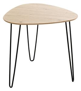 Bartow Large Wooden End Table With Black Metal Legs In Oak