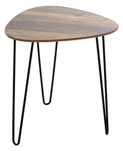 Bohemia Small Wooden End Table With Metal Legs In Dark Oak