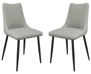 Zaria Taupe Faux Leather Dining Chairs In Pair