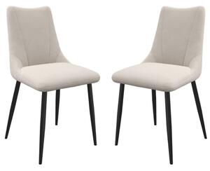 Zaria Ivory Fabric Dining Chairs In Pair