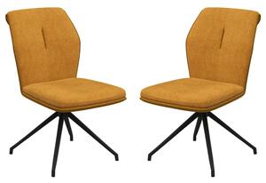 Simsbury Mustard Fabric Dining Chairs In Pair
