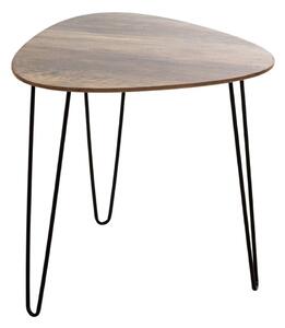 Bohemia Large Wooden End Table With Metal Legs In Dark Oak