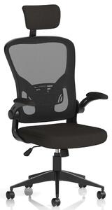 Accord Fabric Office Chair With Folding Arms In Black