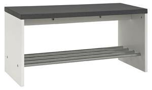 Leandro Wooden Shoe Rack Bench With Undershelf In Granite