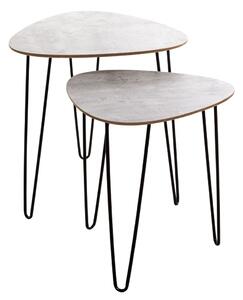 Marietta Wooden Set Of 2 End Tables In Concrete