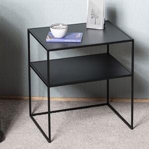 Manitowoc Large Metal End Table With Undershelf In Black