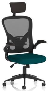 Accord Fabric Office Chair With Folding Arms In Maringa Teal