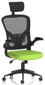 Accord Fabric Office Chair With Folding Arms In Myrrh Green