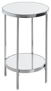 Pulaski Small Mirrored Round End Table With Chrome Frame