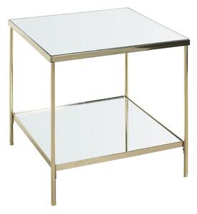 Pulaski Large Mirrored Square End Table With Brass Frame