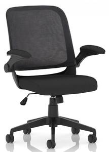 Crowley Fabric Office Chair With Folding Arms In Black