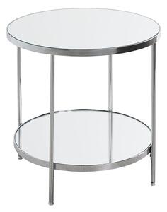 Pulaski Large Mirrored Round End Table With Chrome Frame