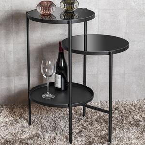Oakmont Glass End Table With Metal Frame In Black