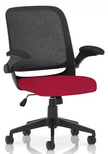 Crowley Fabric Office Chair With Folding Arms In Bergamot Cherry