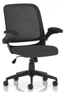 Crowley Fabric Office Chair With Folding Arms In Mussel