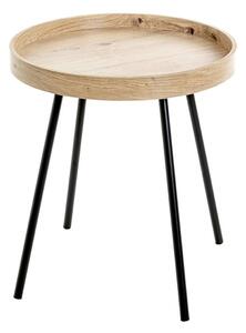 Pulaski Wooden End Table With Black Metal Legs In Light Oak